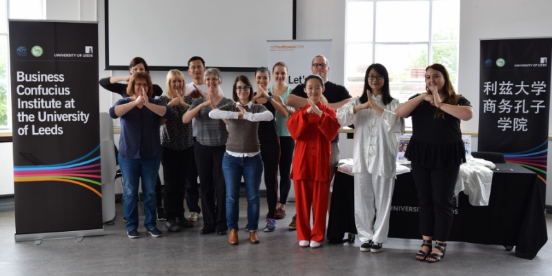 Group photo of tai chi workshop participants