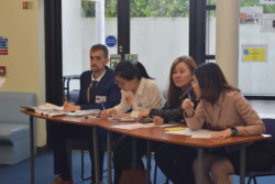 Judges in action at the 2019 Mandarin Spelling Bee